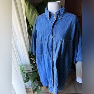 Denim tunic top‎ short sleeve dress